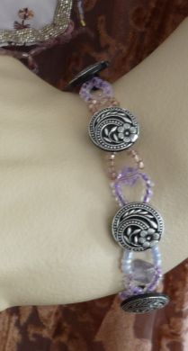 Silver button bracelet